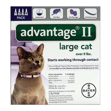Bayer Elanco Advantage II Liquid Cat Flea Drops Imidacloprid/Pyriproxyfen 0.108 oz 81520224-APC